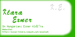 klara exner business card